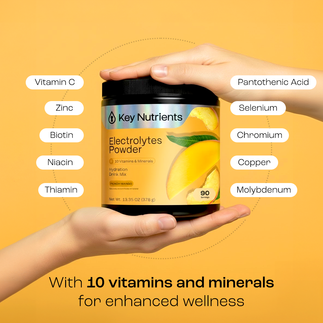 Electrolytes Powder container, Peach Mango flavor, sugar-free (90 servings)