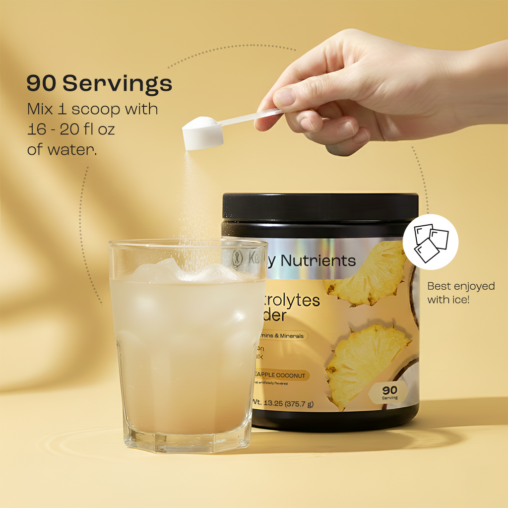 90 servings directions: scoop powder into water glass, jar beside it