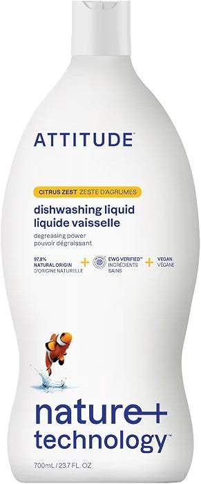 Dish liquid bottle with citrus zest, nature+ technology, 700 mL