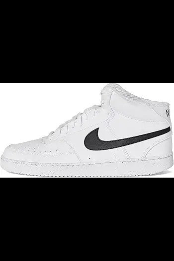 Nike Court Vision Mid in Weiß, Mid-Top Sneaker mit schwarzem Swoosh