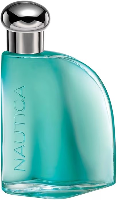 Nautica Classic Cologne bottle with turquoise glass and silver cap