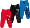 Kids' Marvel jogger pants 3-pack: red Spider-Man, black Black Panther, blue Avengers