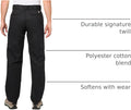 Herren Workwear-Twillhose, schwarz; mit Gürtelschlaufen, Knopfverschluss und Seitentaschen