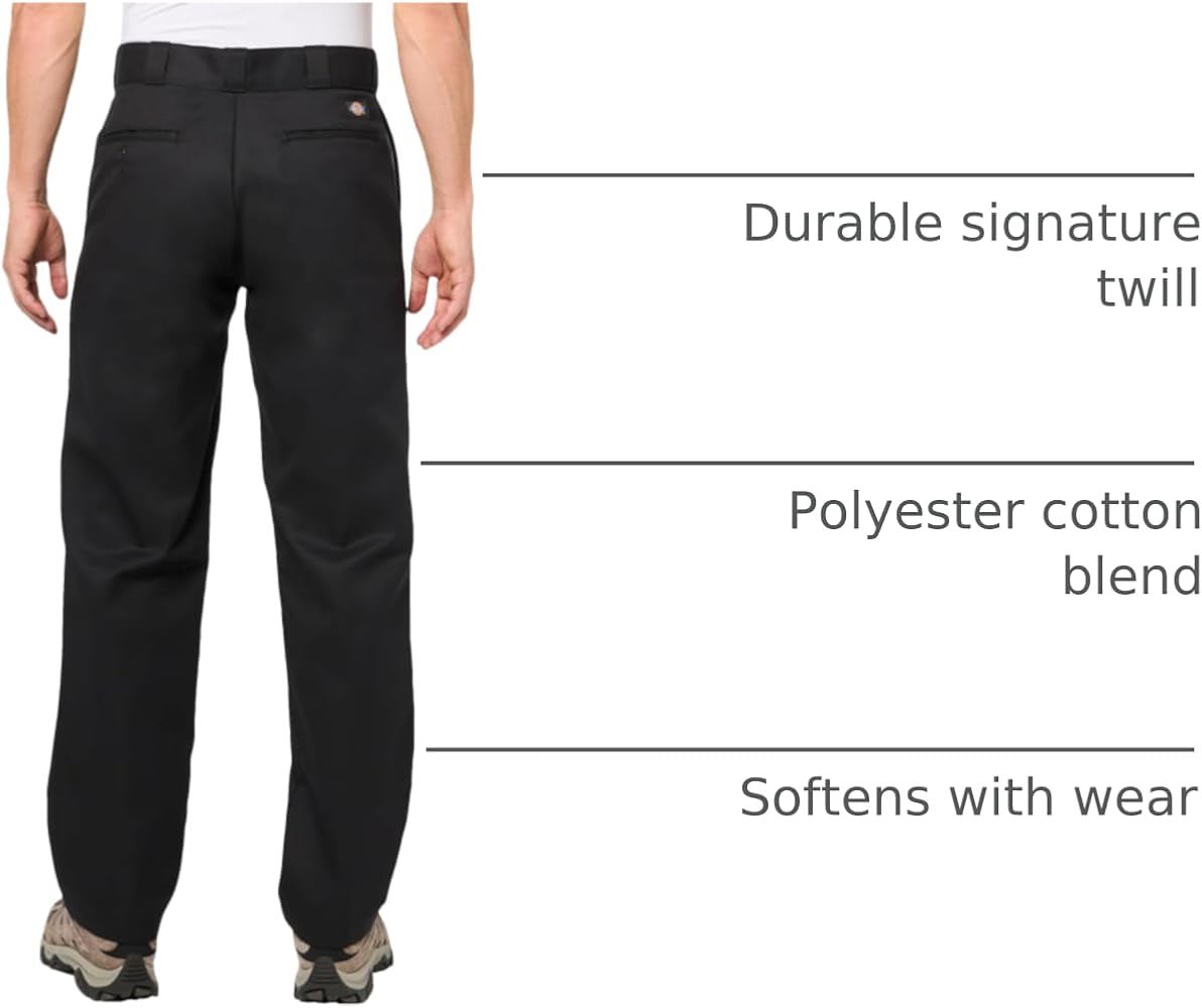 Herren Workwear-Twillhose, schwarz; mit Gürtelschlaufen, Knopfverschluss und Seitentaschen