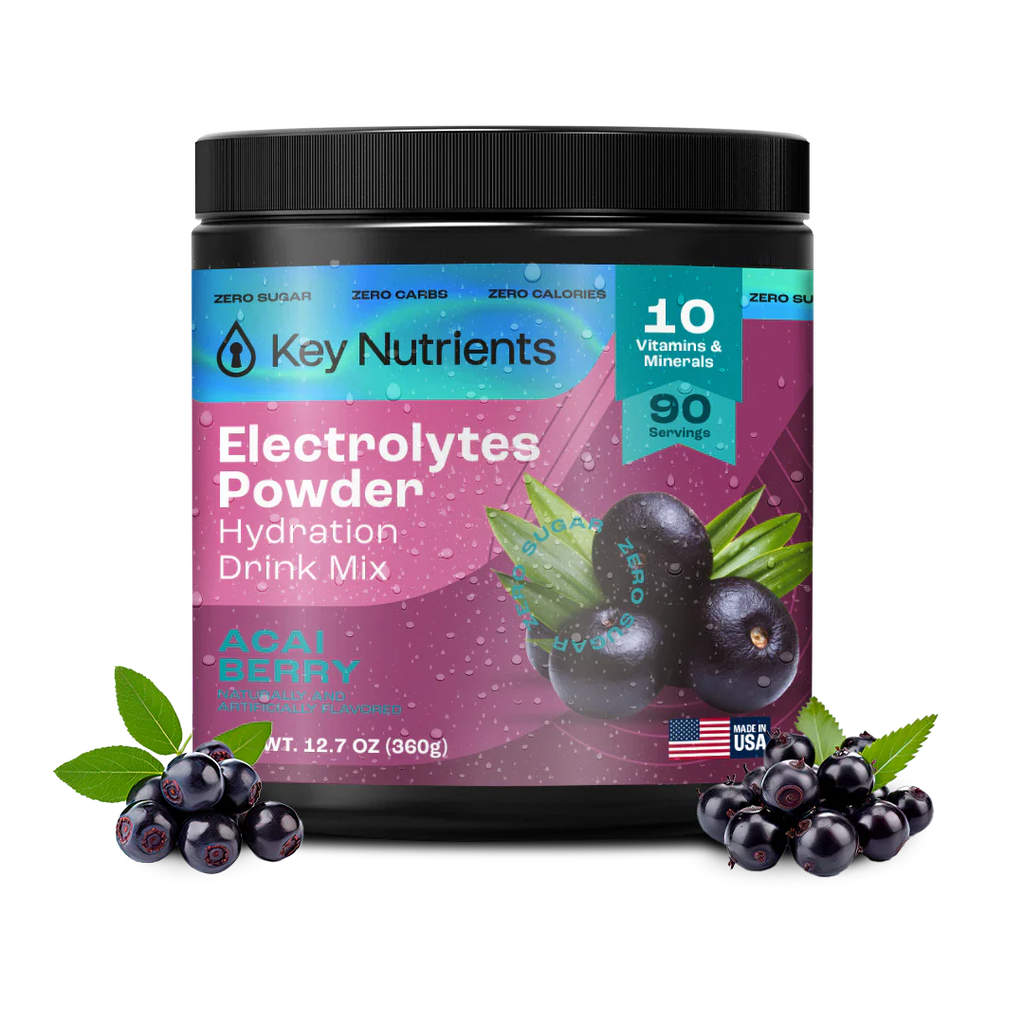 Electrolytes Powder drink mix tub, Acai Berry flavor, sugar-free