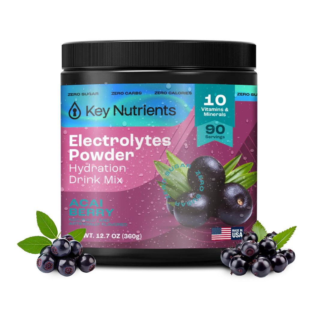 Electrolytes Powder drink mix tub, Acai Berry flavor, sugar-free