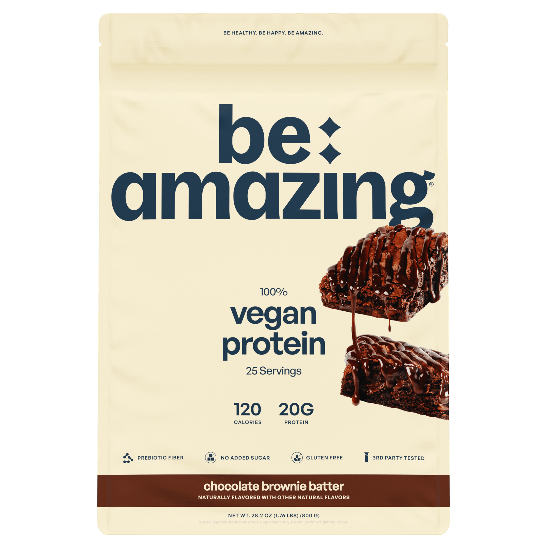 Vegan Protein pouch, chocolate brownie batter flavor, 25 servings, 20g protein
