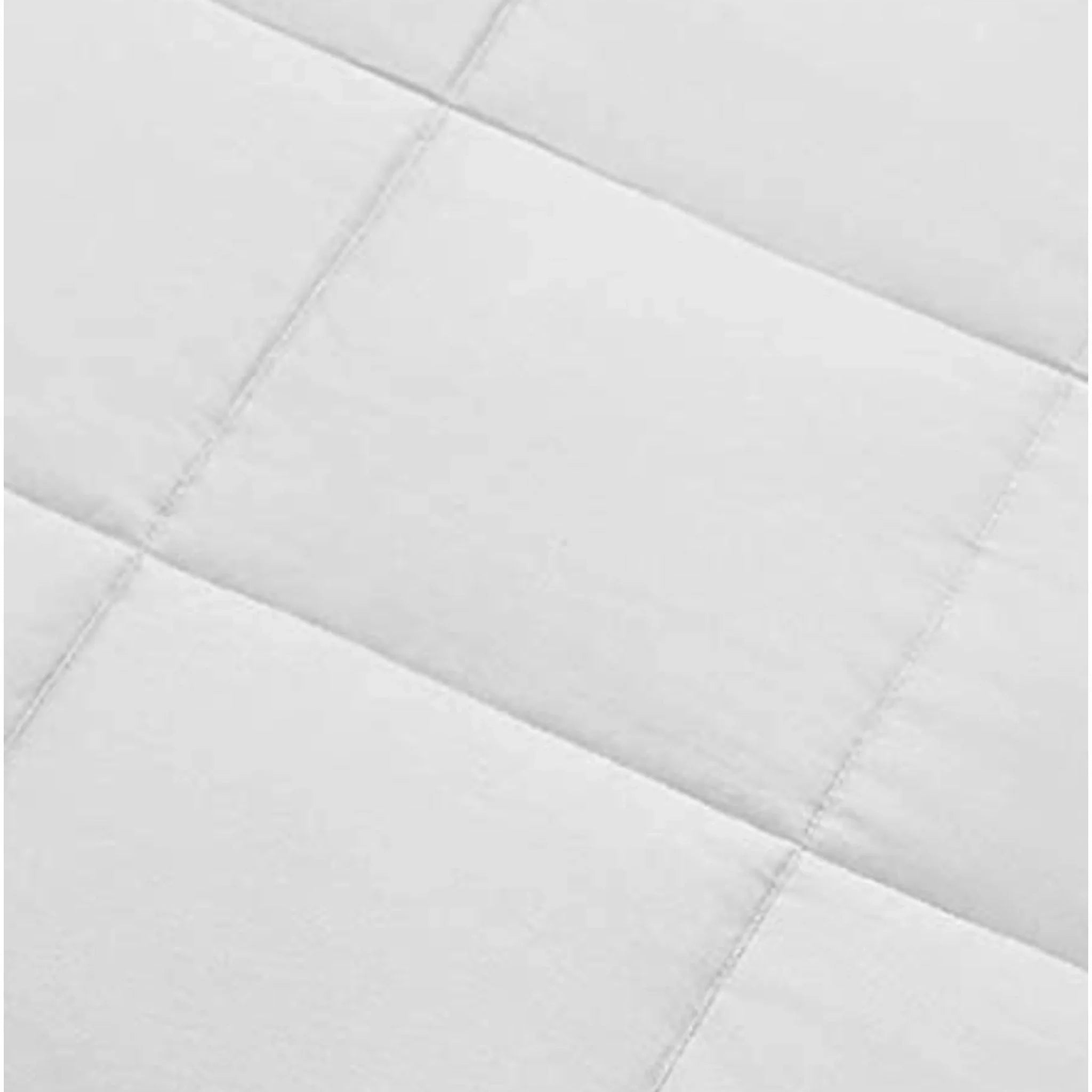 White comforter baffle channels with stitched edge and straight quilting lines
