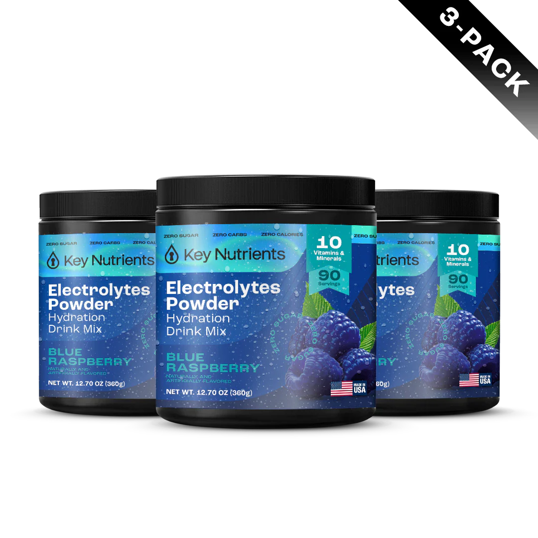 Electrolytes Powder 3-pack, Blue Raspberry flavor, sugar-free