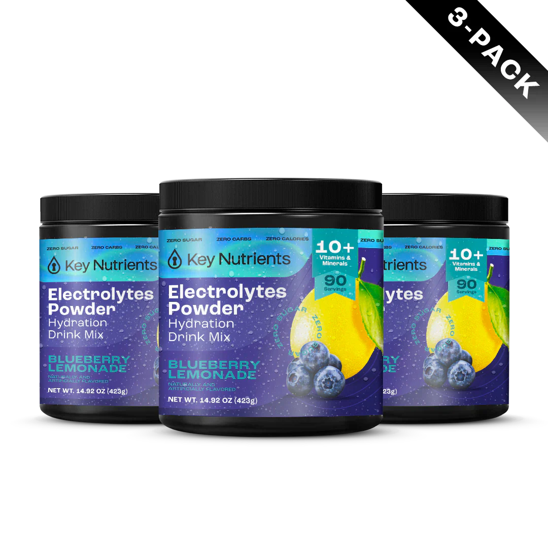 Electrolyte Recovery Plus Powder, sugar-free drink mix—Blueberry Lemonade, 6-pack.