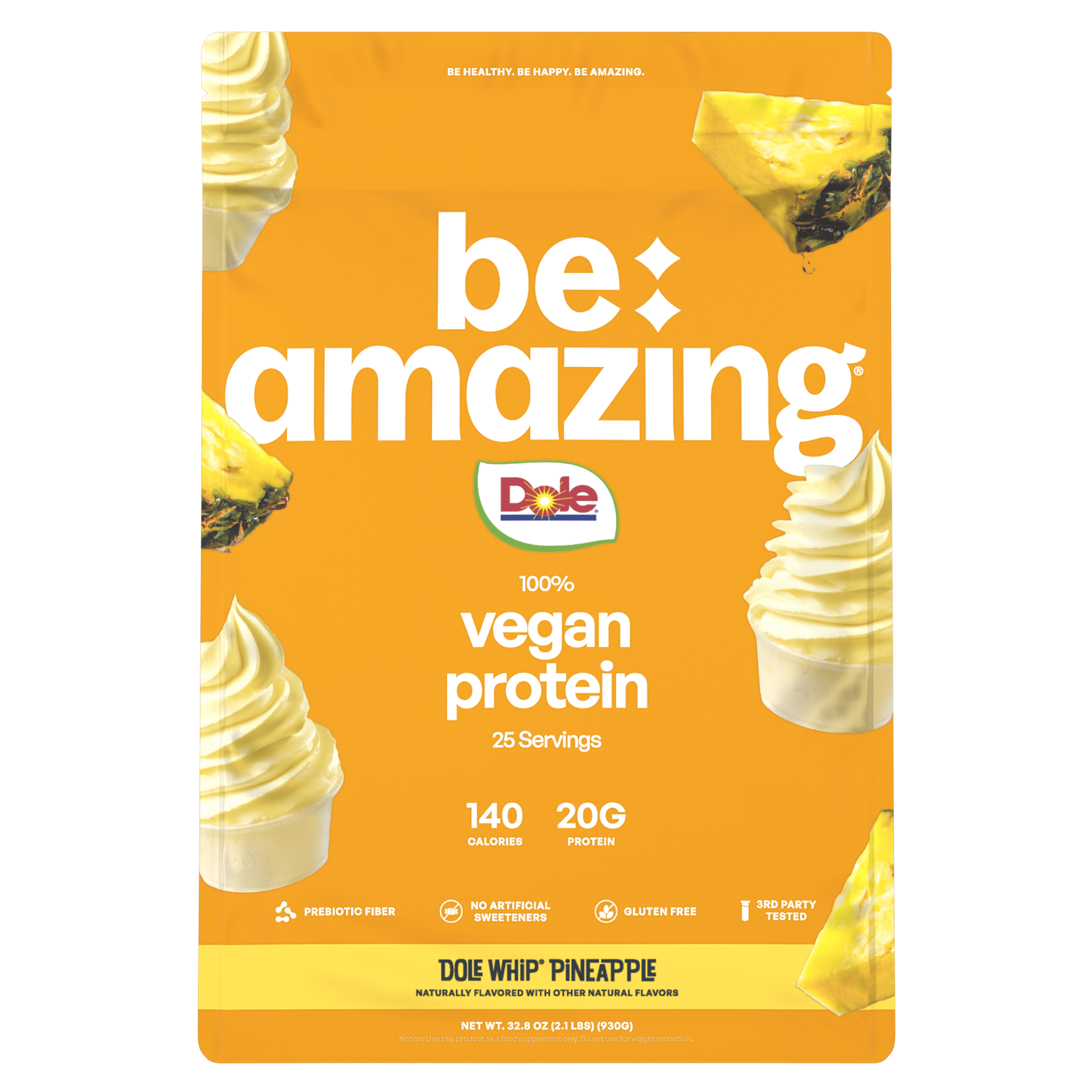 Vegan Protein pouch, Dole Whip Pineapple flavor, 25 servings, 20g protein
