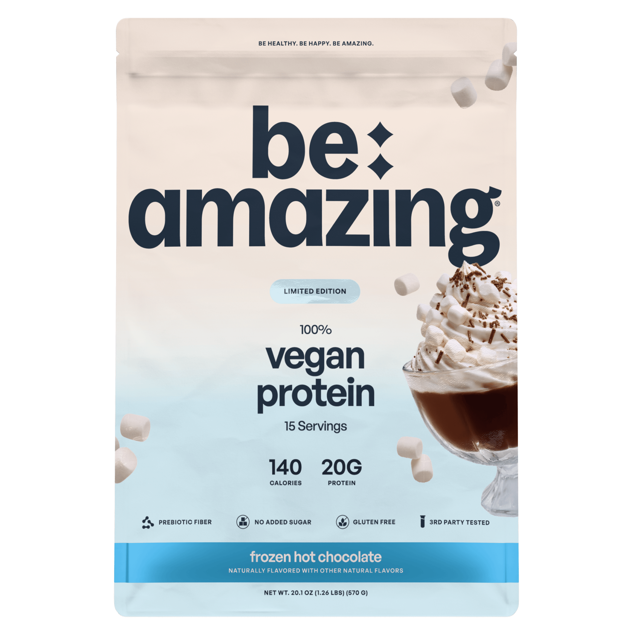 Frozen hot chocolate vegan protein pouch, limited edition, 15 servings, 20g protein