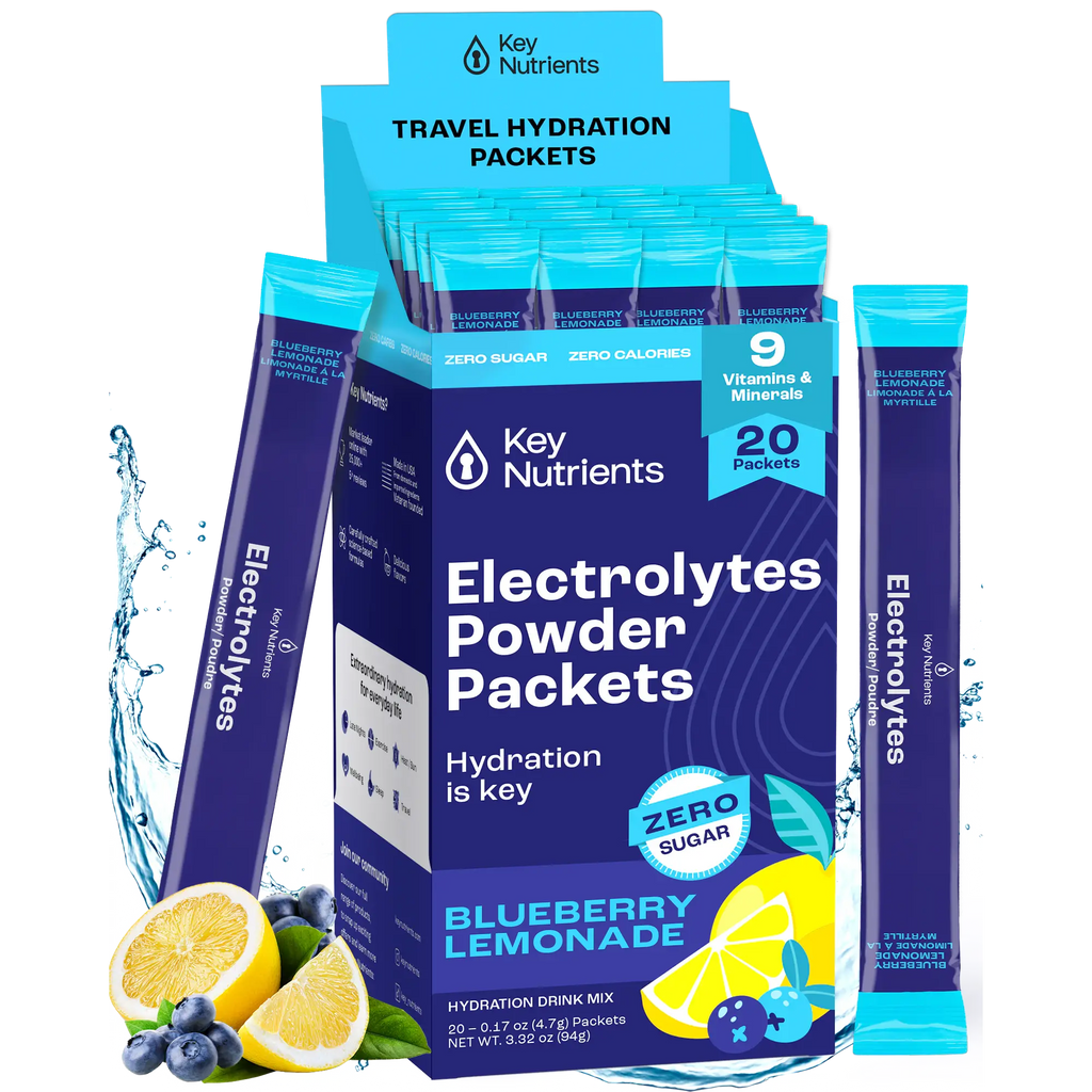 Blueberry Lemonade Electrolytes Powder Packets, zero sugar, 20-pack