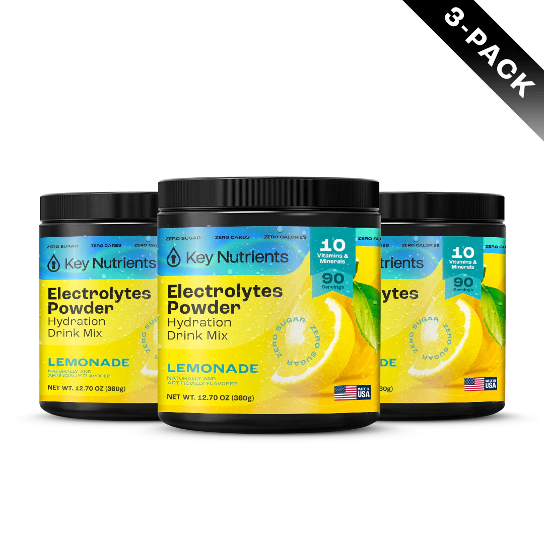 Key Nutrients electrolytes powder 3-pack, Lemonade flavor, sugar-free