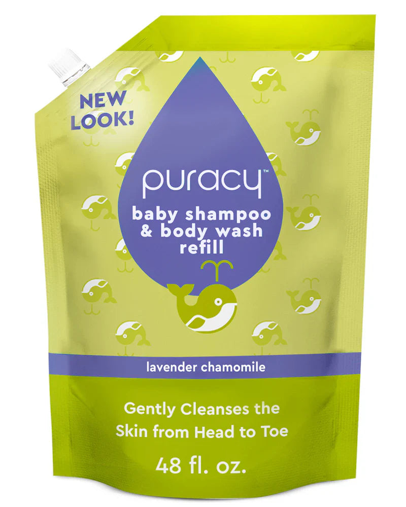 Lavender chamomile baby shampoo + body wash refill pouch, 48 fl oz