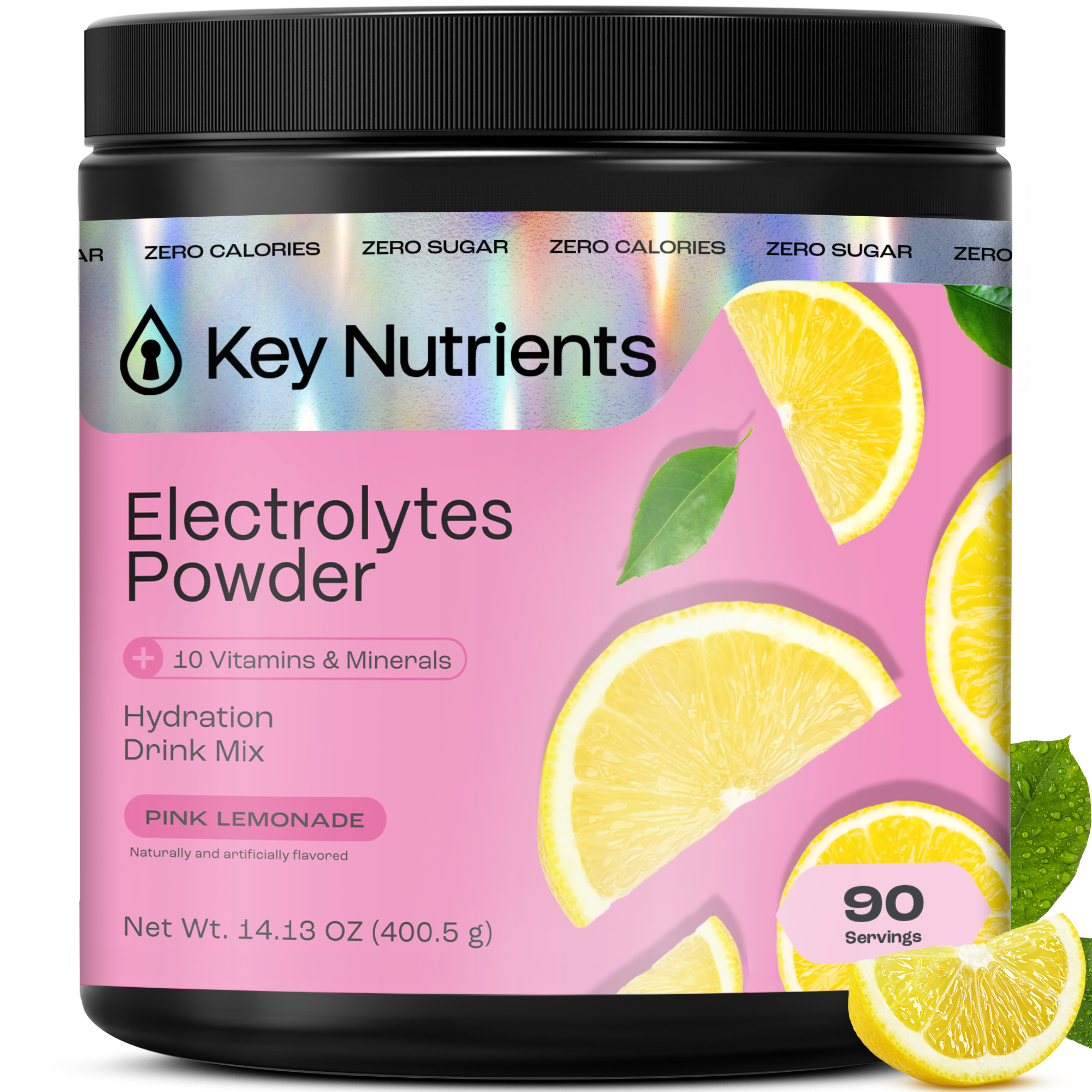 Electrolytes Powder, sugar-free Pink Lemonade flavor powder tub