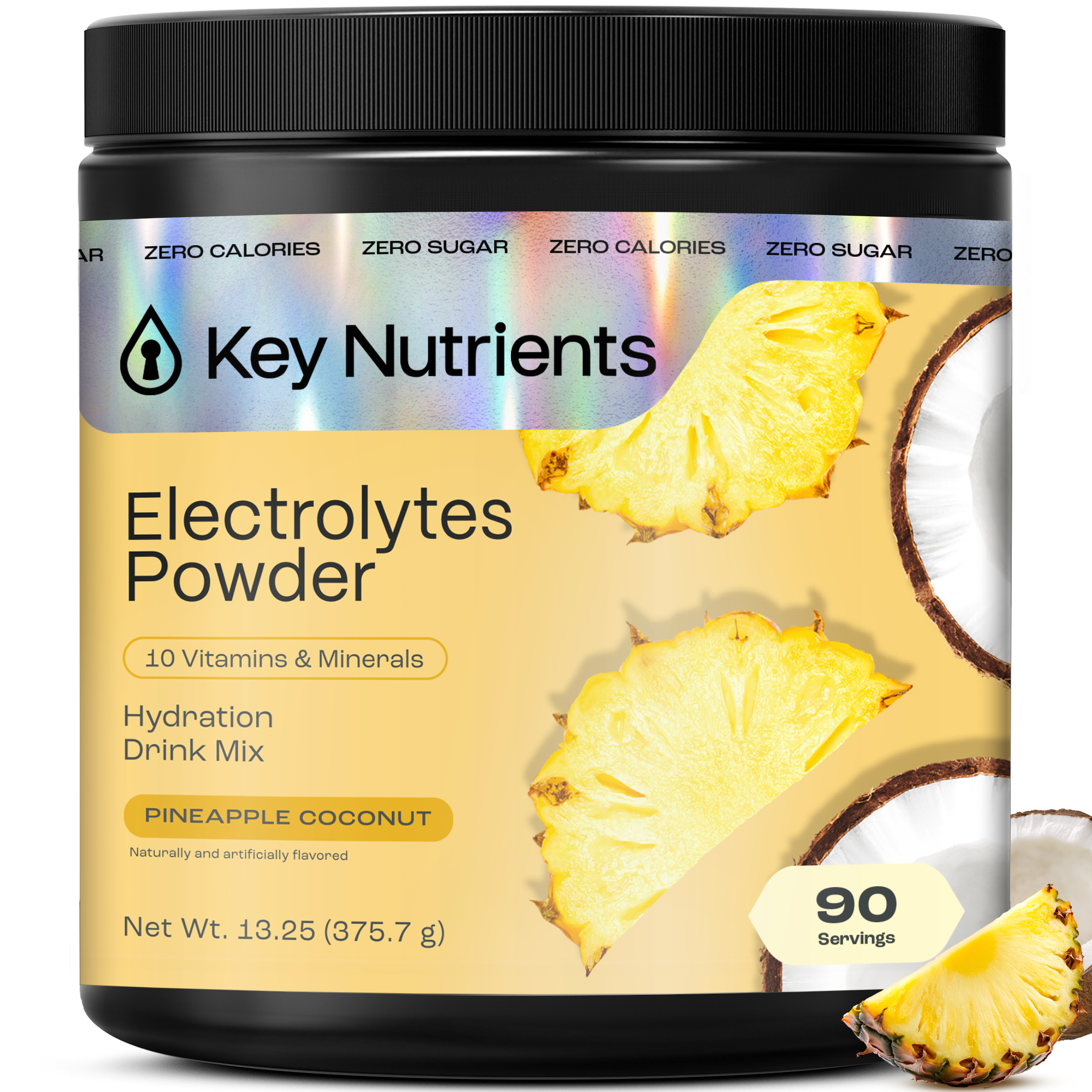 Electrolytes Powder, sugar-free Pineapple Coconut flavor powder tub