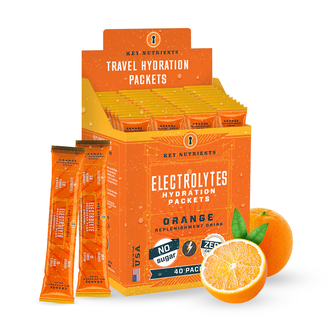 Electrolyte recovery packets, Orange flavor, 40-pack sugar-free travel box