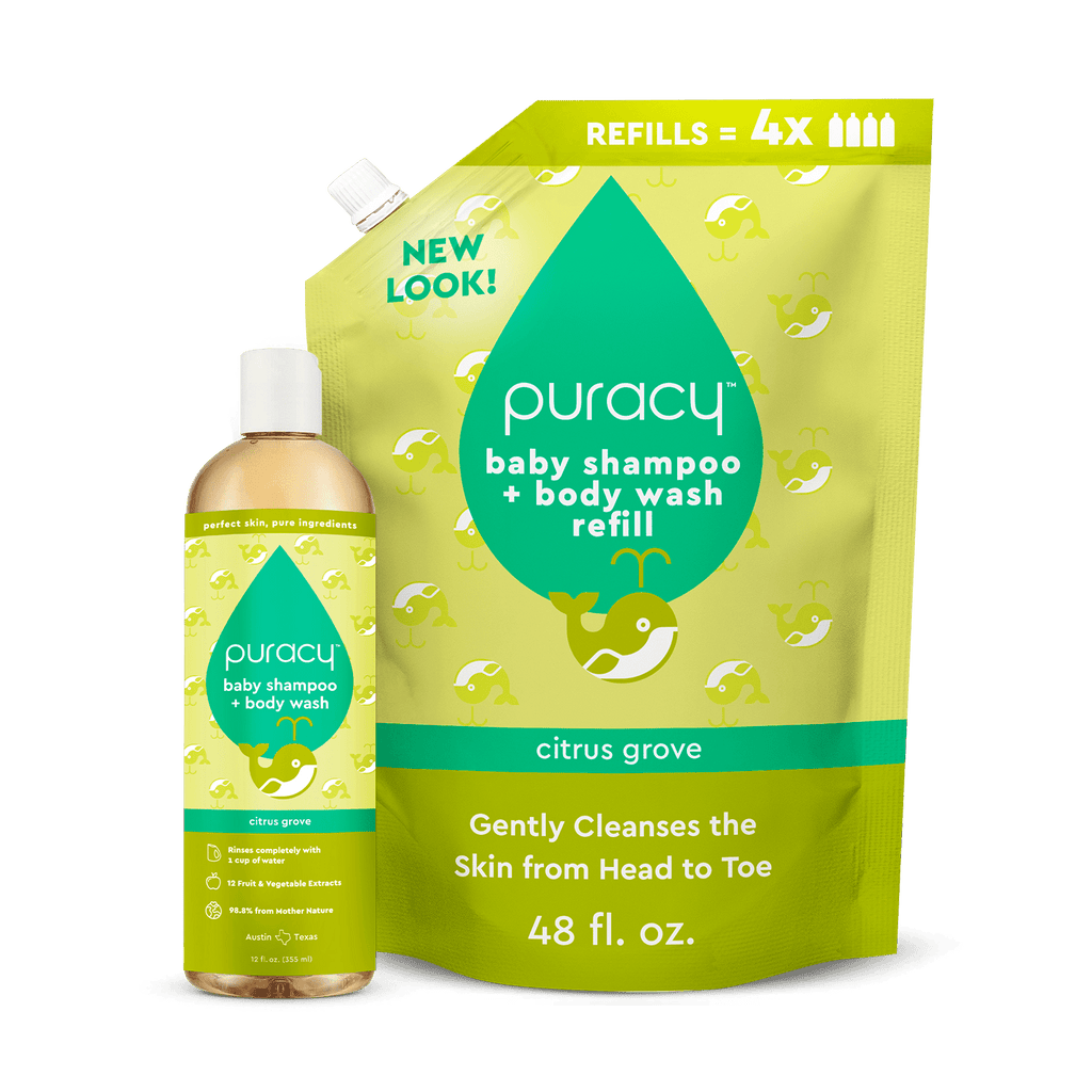 Baby shampoo + body wash refill, citrus grove, 48 fl oz pouch