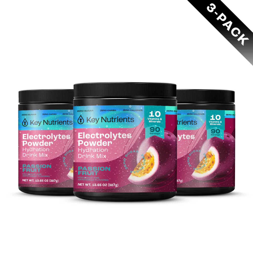 Electrolyte Recovery Plus Powder, sugar-free drink mix—Passion Fruit, 6-pack.