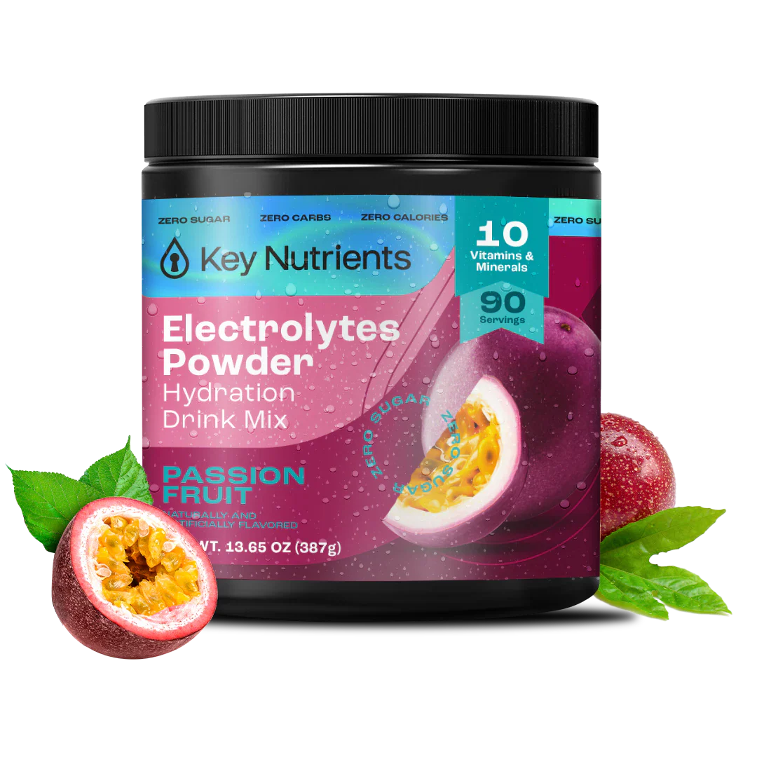 Electrolytes Powder drink mix tub, Passion Fruit flavor, sugar-free