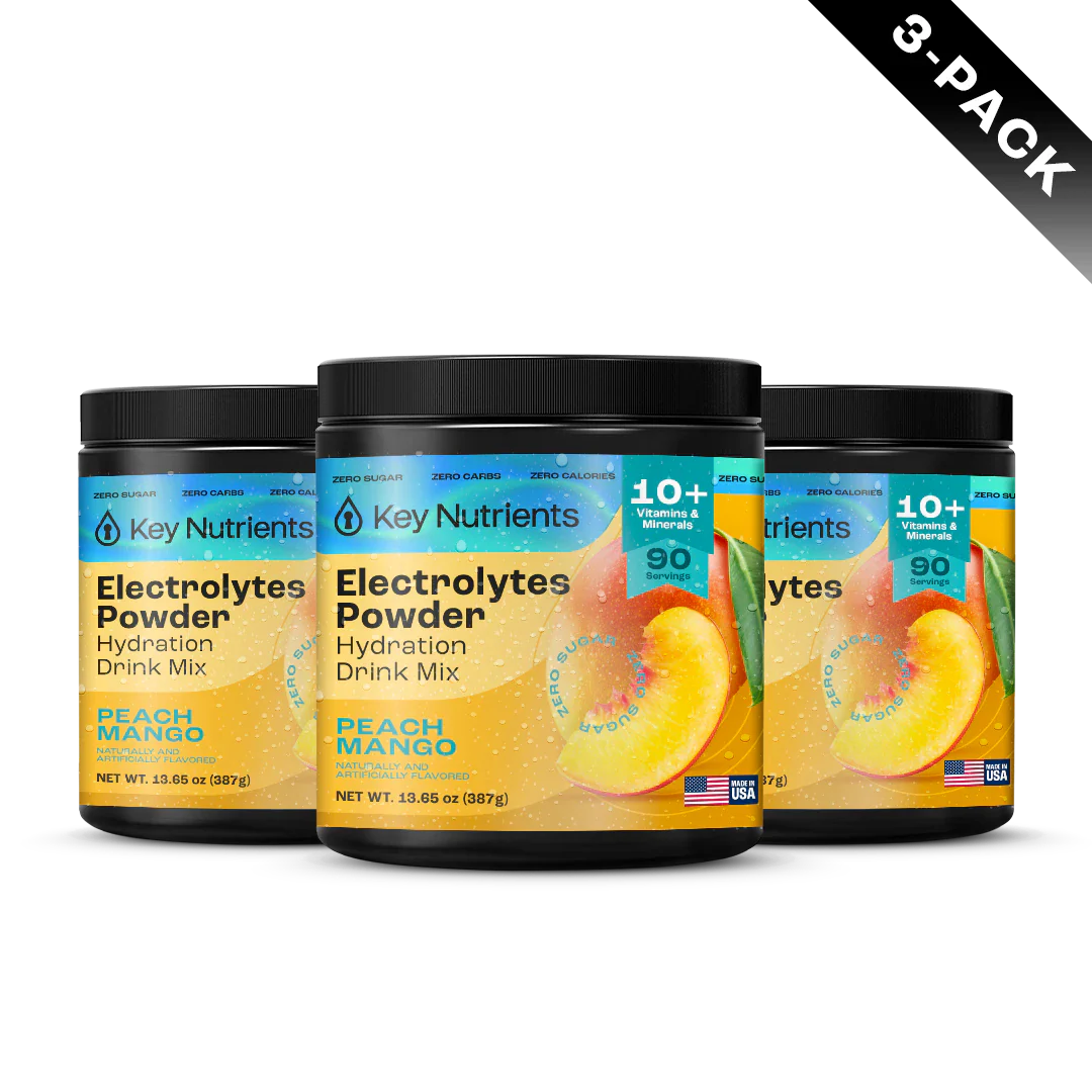 Electrolytes Powder 3-pack, Peach Mango flavor, sugar-free
