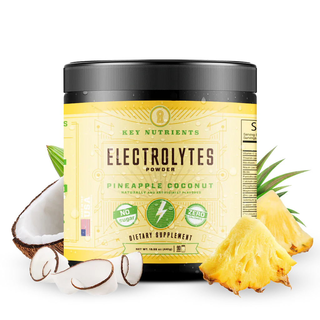 Elektrolytes Powder, Pineapple Coconut flavor, zero sugar, 90 servings tub