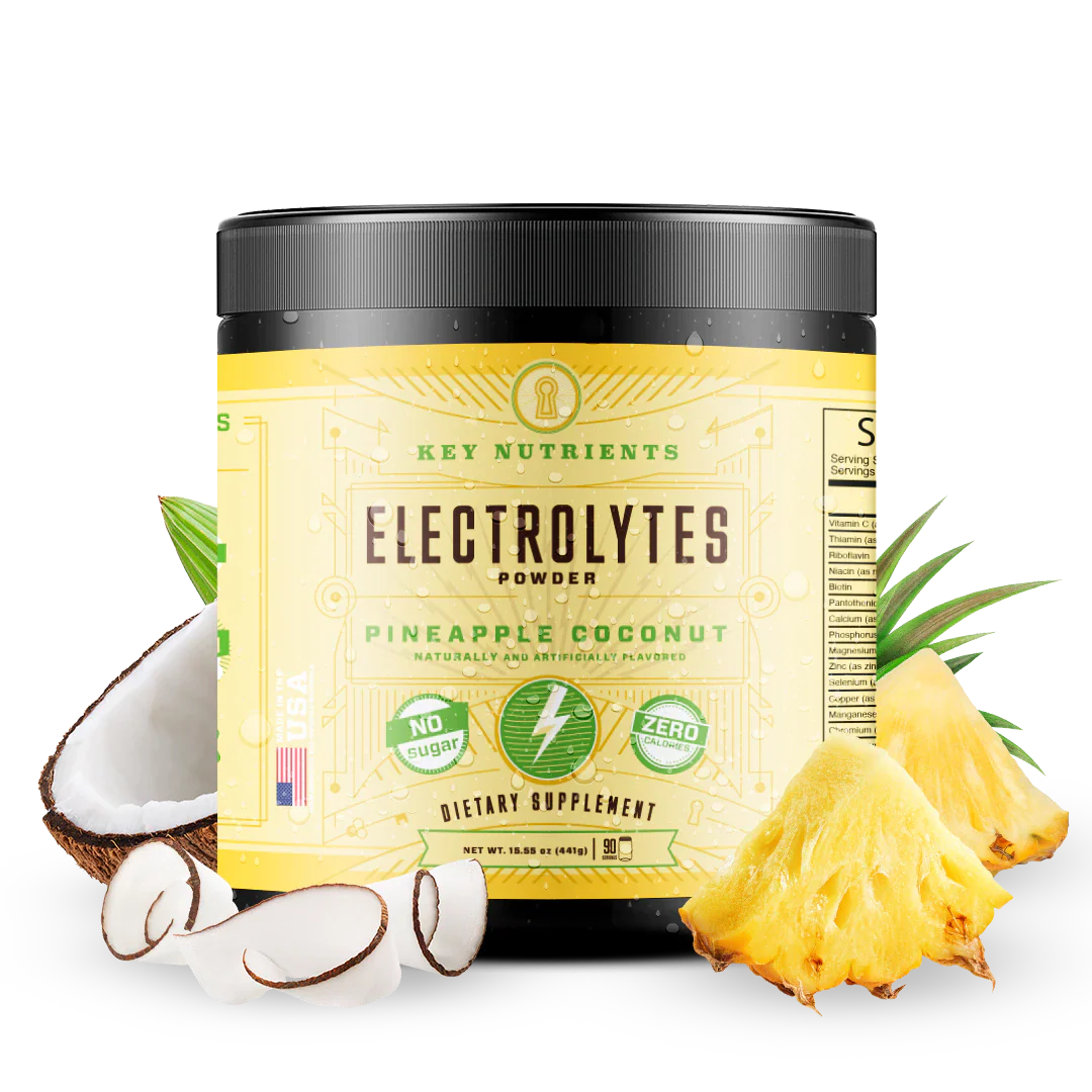 Elektrolytes Powder, Pineapple Coconut flavor, zero sugar, 90 servings tub