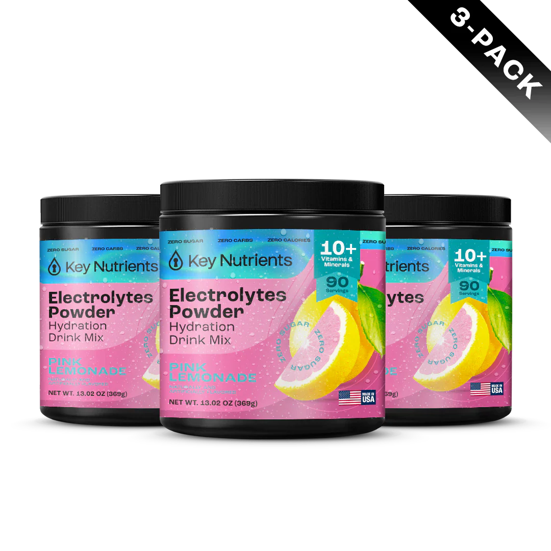 Electrolytes Powder 3-pack, Pink Lemonade flavor, sugar-free