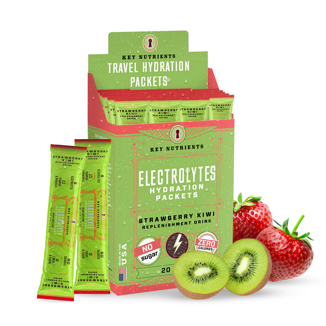 Elektrolytes Hydration Packets, Strawberry Kiwi Replenishment Drink, zero sugar