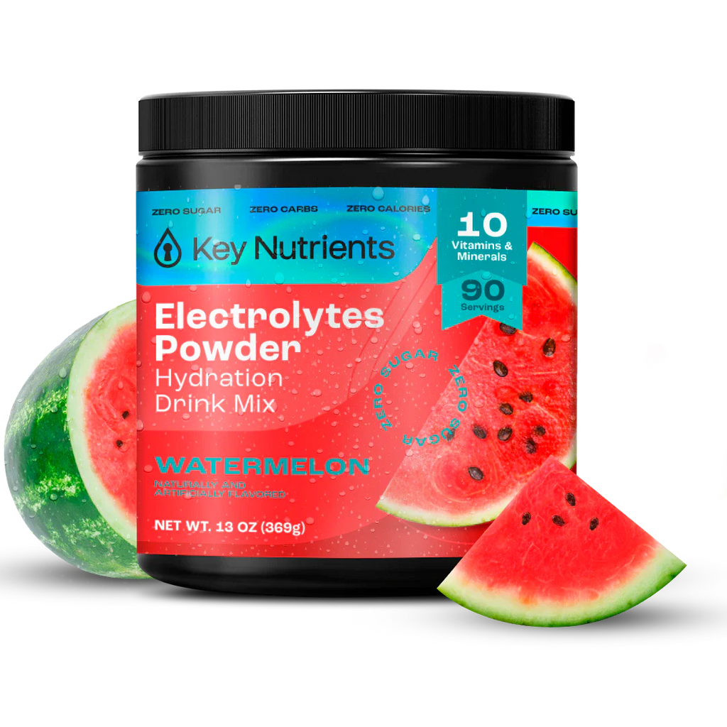 Electrolytes Powder jar, watermelon flavor with watermelon slices