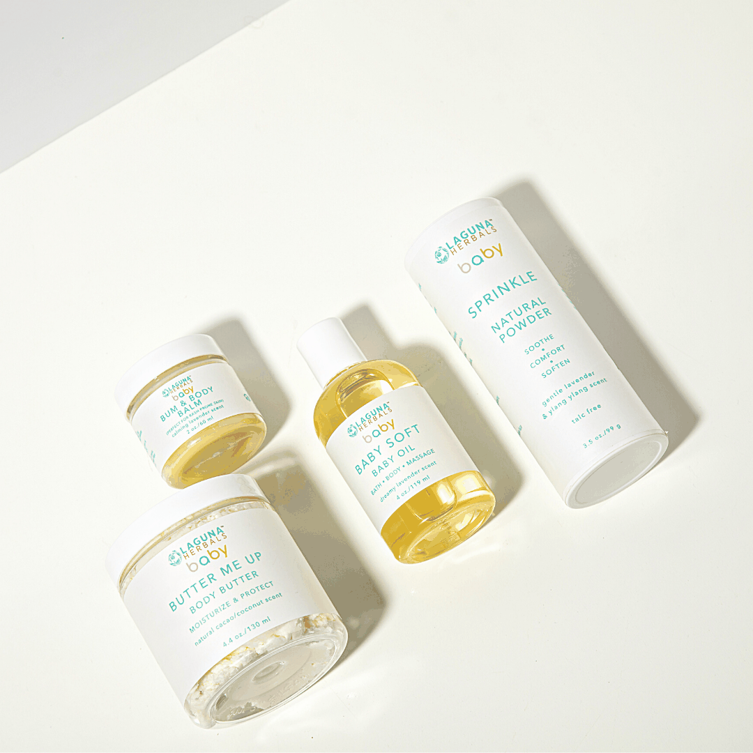 Baby Geschenkset: Body Butter, Baby Oil, Bum & Body Balm, Natural Powder