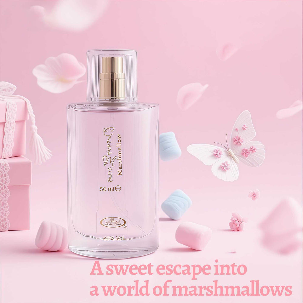 Choco Musk Marshmallow Eau de Toilette, Glasflakon mit goldener Sprühkappe