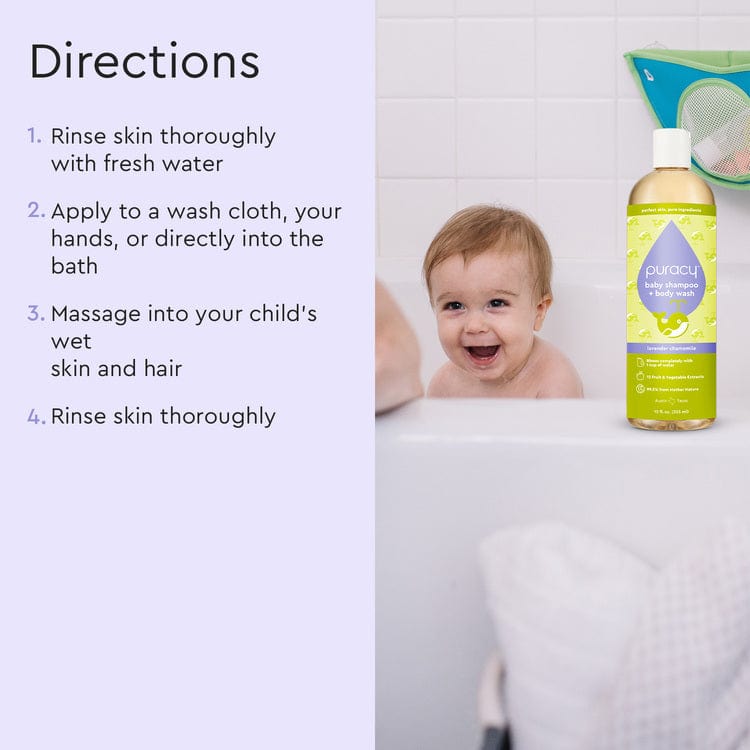 Baby Shampoo & Body Wash bottle with pump-style cap