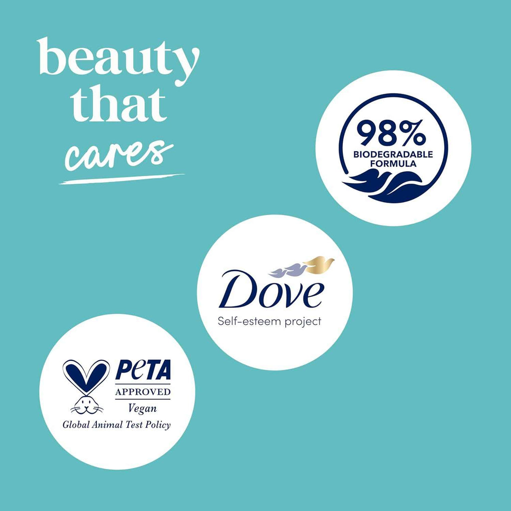 Gütesiegel-Grafik mit „98% biodegradable formula“ sowie PETA- und Vegan-Icons