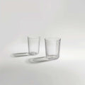 Example product: two clear ribbed tumblers