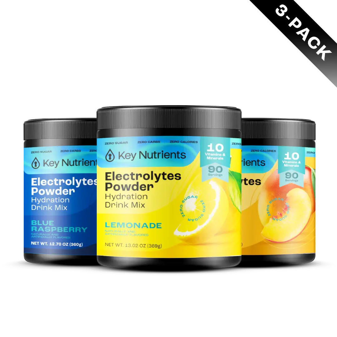 Electrolytes Powder tubs bundle: Lemonade, Blue Raspberry, and other zero sugar flavors