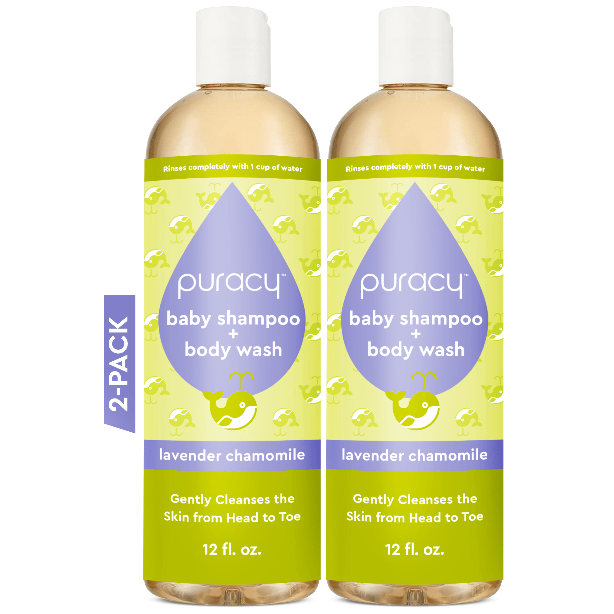 Baby shampoo + body wash, 2-pack, lavender chamomile scent