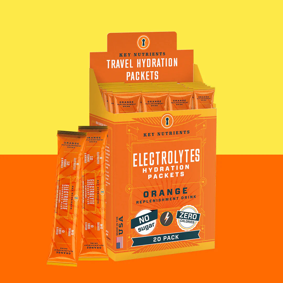 Electrolytes Hydration Packets – Orange, no sugar, zero calories, 20 pack