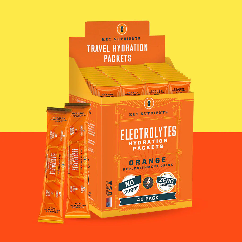 Electrolyte Recovery Plus packets, Orange flavor, sugar-free 40 pack box and sticks