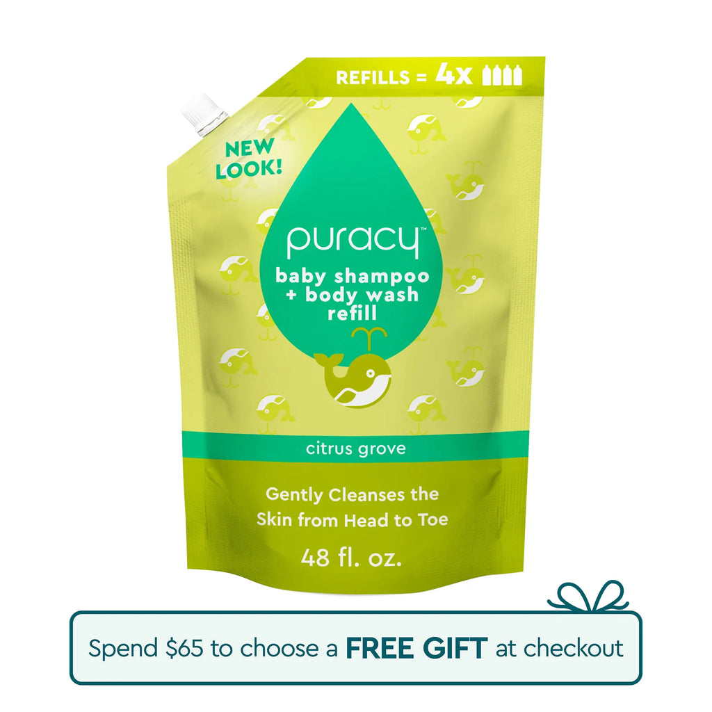 Citrus grove refill pouch for baby shampoo + body wash, 48 fl oz