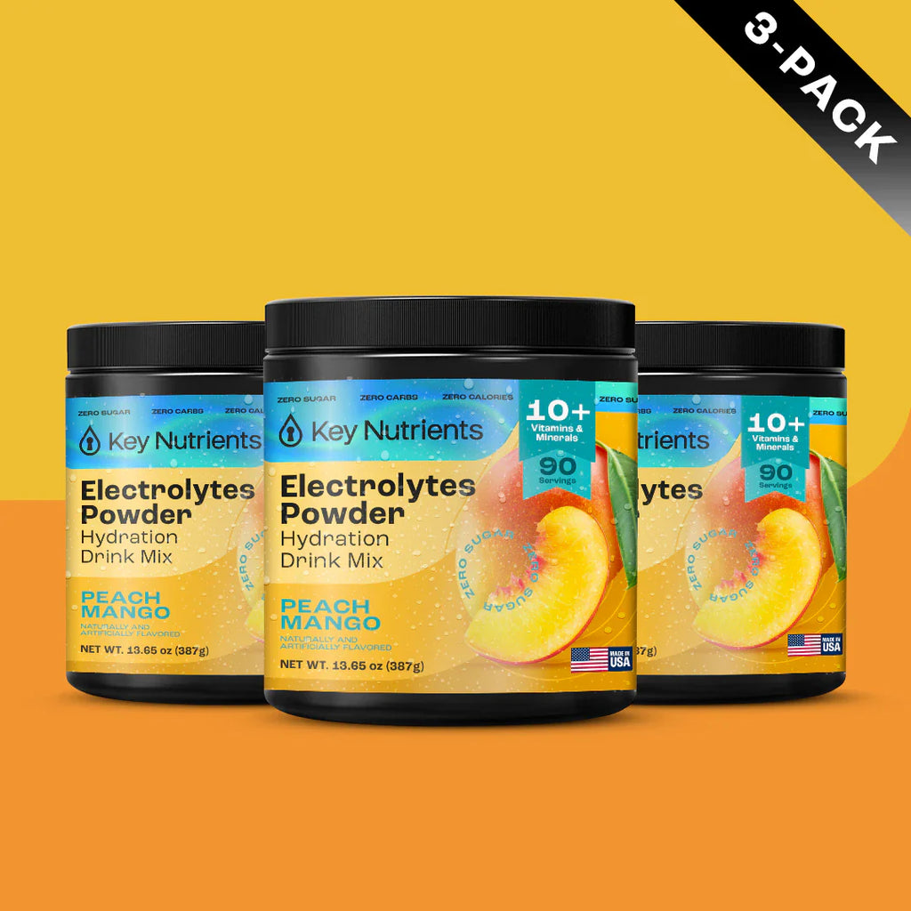 Electrolyte Recovery Plus Powder, sugar-free drink mix—Peach Mango, 6-pack.