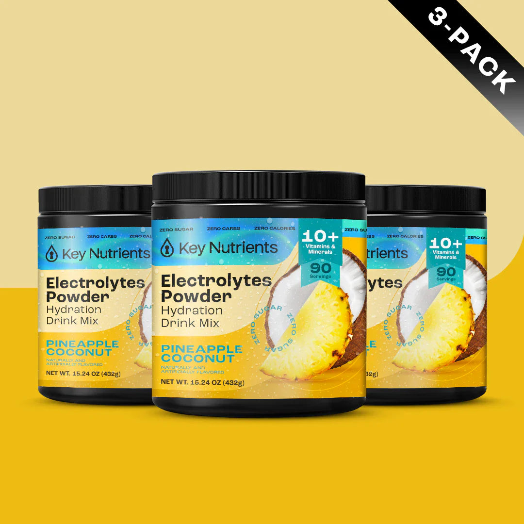 Electrolytes Powder drink mix, pineapple coconut flavor, sugar-free
