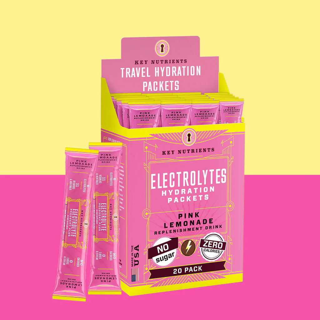 Electrolytes hydration packets, Pink Lemonade flavor, sugar-free 20 pack box