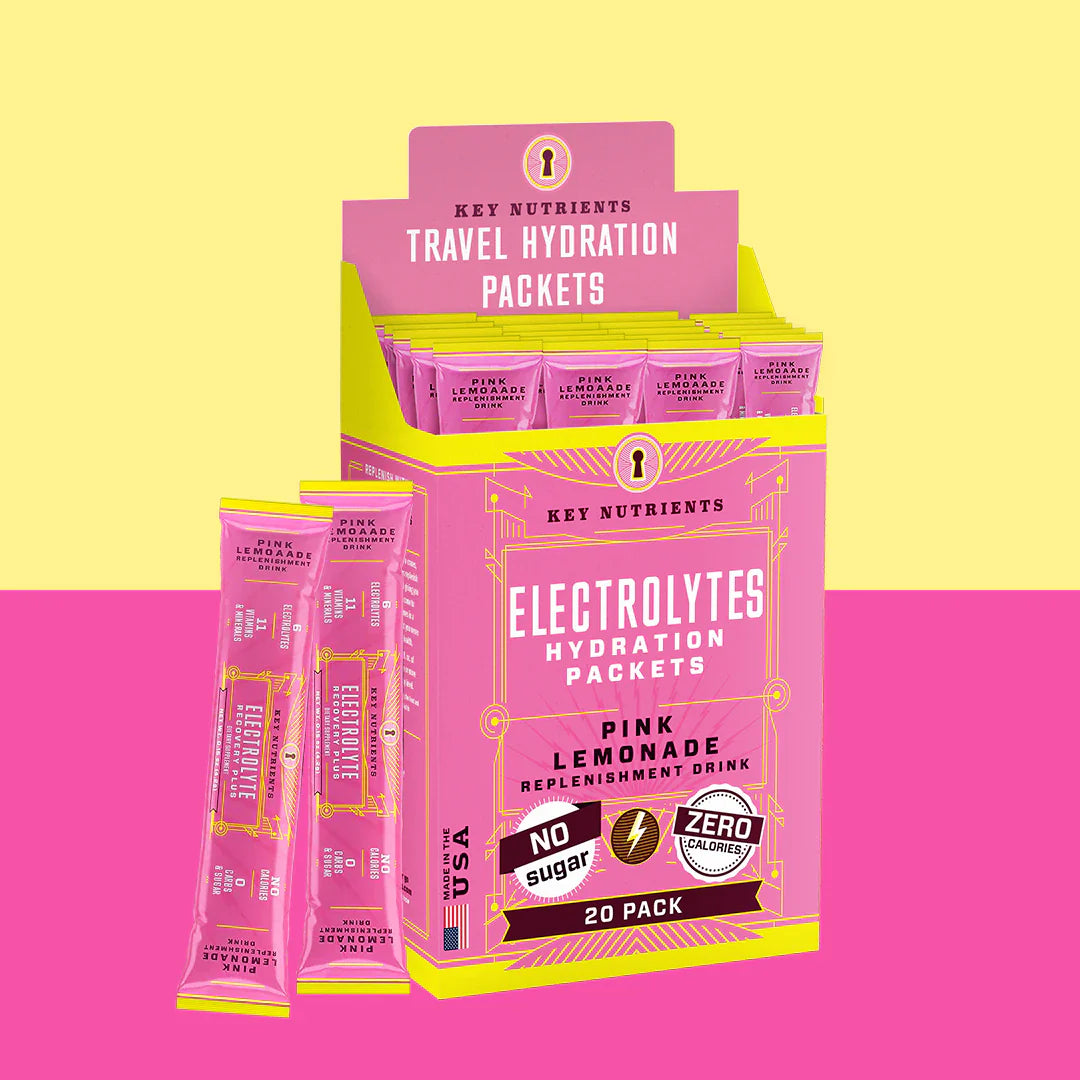 Electrolytes hydration packets, Pink Lemonade flavor, sugar-free 20 pack box