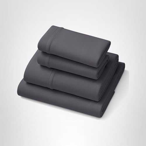 Stormy grey deep pocket fitted sheets, neatly rolled set with elasticized corners
