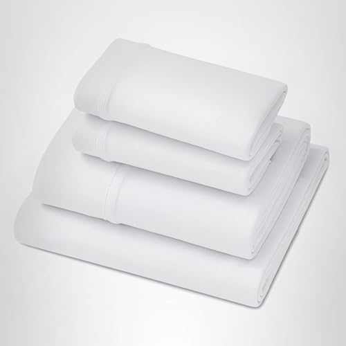 Deep pocket SoftStretch sheets, white fitted set, King/Cal King