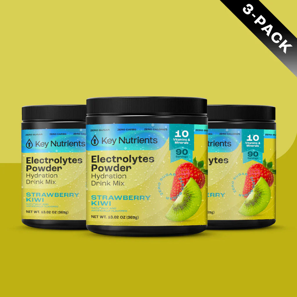 3-pack Electrolytes Powder drink mix, strawberry kiwi flavor, sugar-free