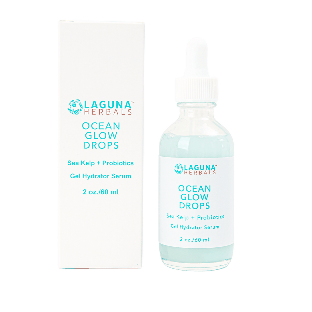 OCEAN GLOW DROPS gel hydrator serum bottle with box, 2 oz/60 ml
