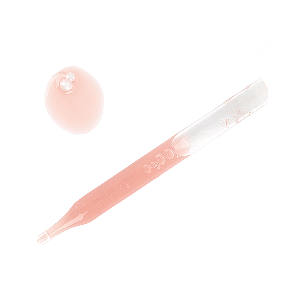 Watermelon Drops gel serum dropper with translucent pink gel droplet